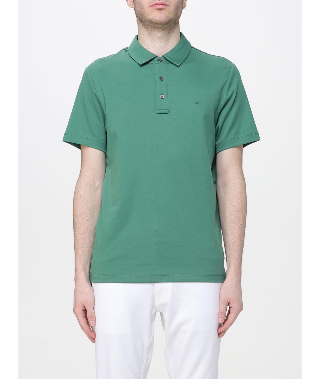 MICHAEL KORS Зеленые хлопковое поло с коротким рукавом, фото 4