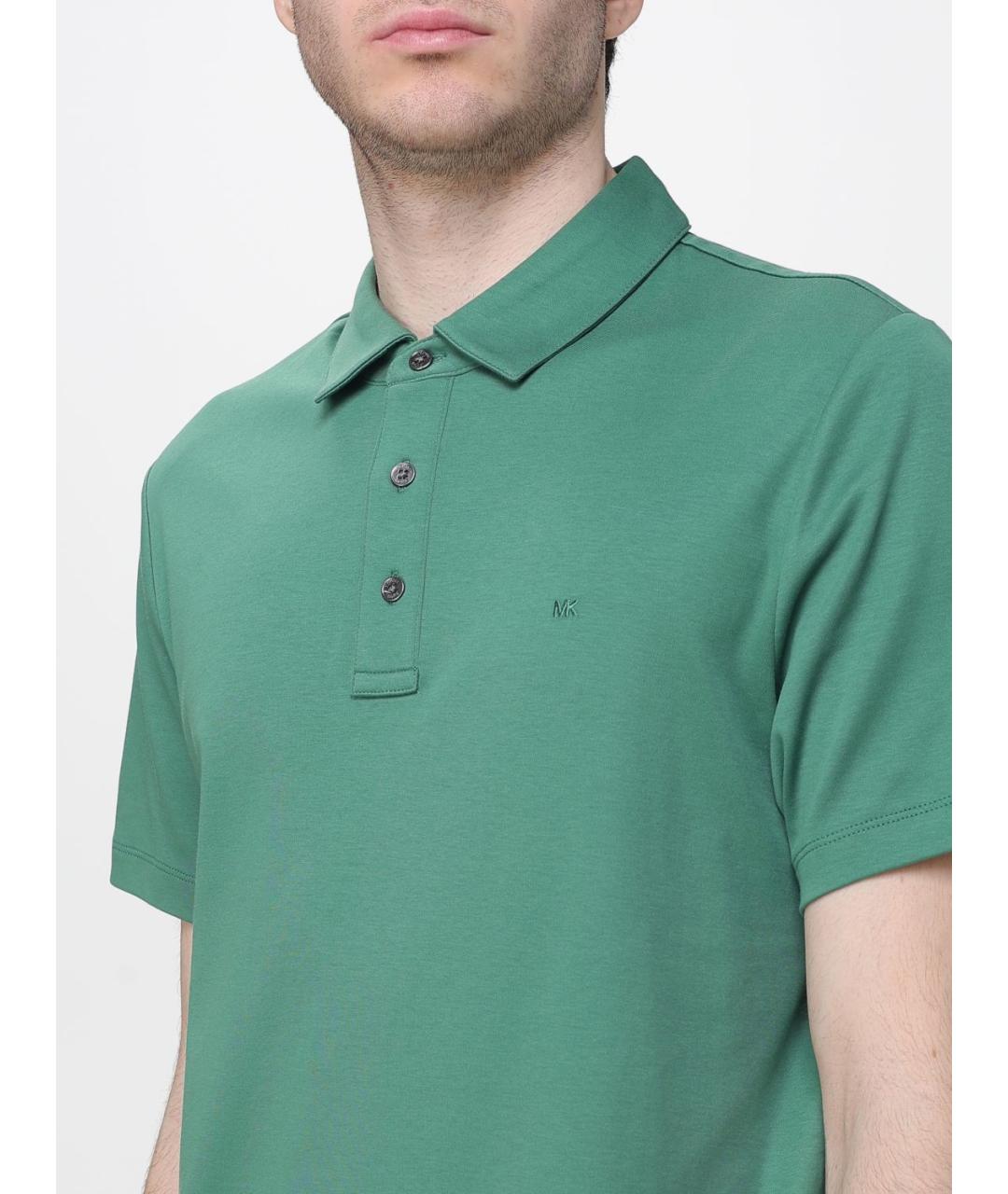 MICHAEL KORS Зеленые хлопковое поло с коротким рукавом, фото 3