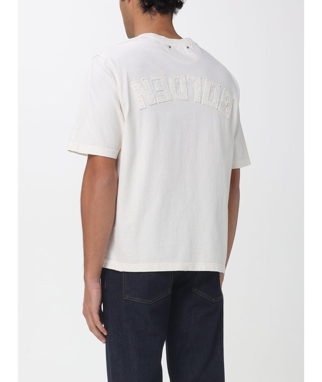 GOLDEN GOOSE DELUXE BRAND Бежевая хлопковая футболка, фото 2