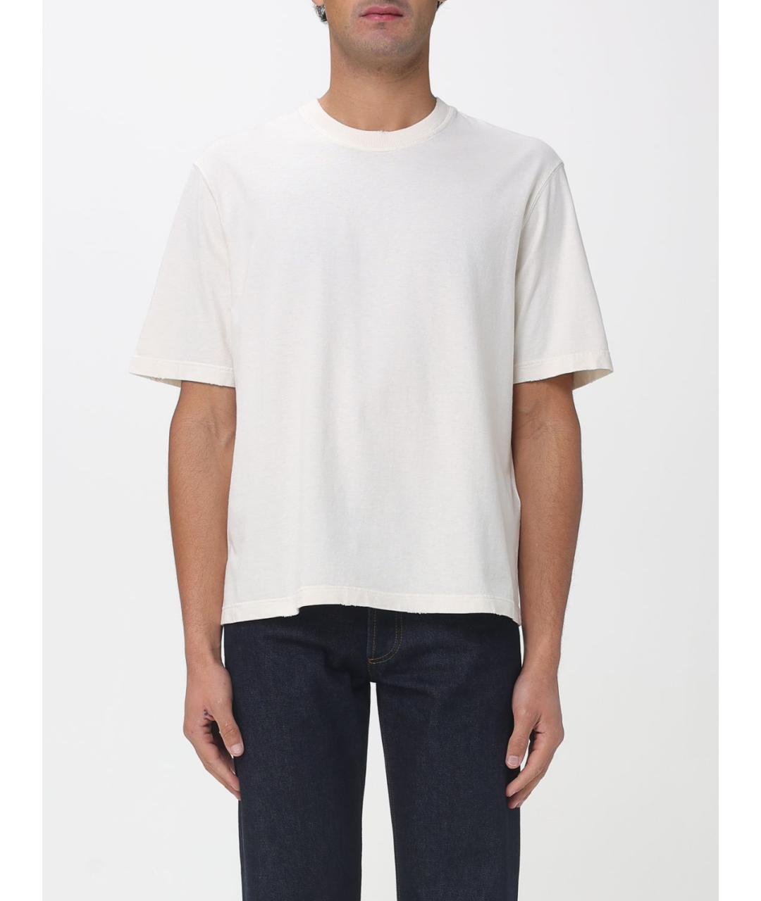 GOLDEN GOOSE DELUXE BRAND Бежевая хлопковая футболка, фото 4