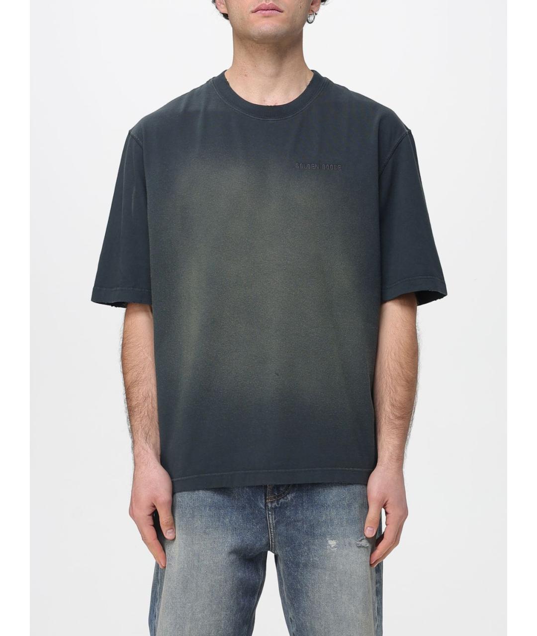 GOLDEN GOOSE DELUXE BRAND Черная хлопковая футболка, фото 2