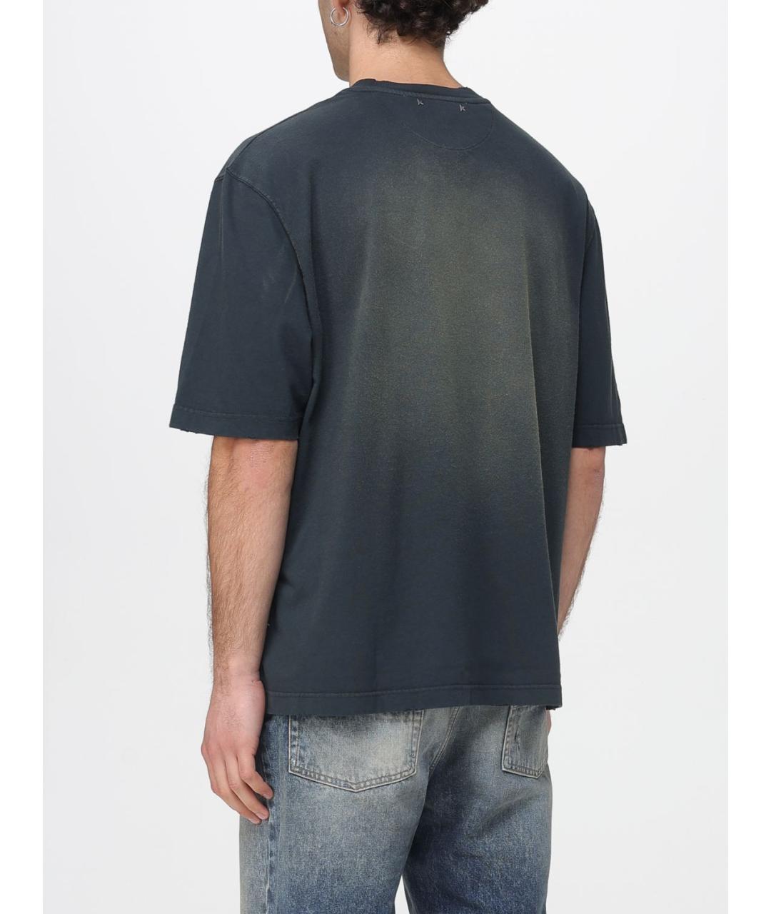 GOLDEN GOOSE DELUXE BRAND Черная хлопковая футболка, фото 3