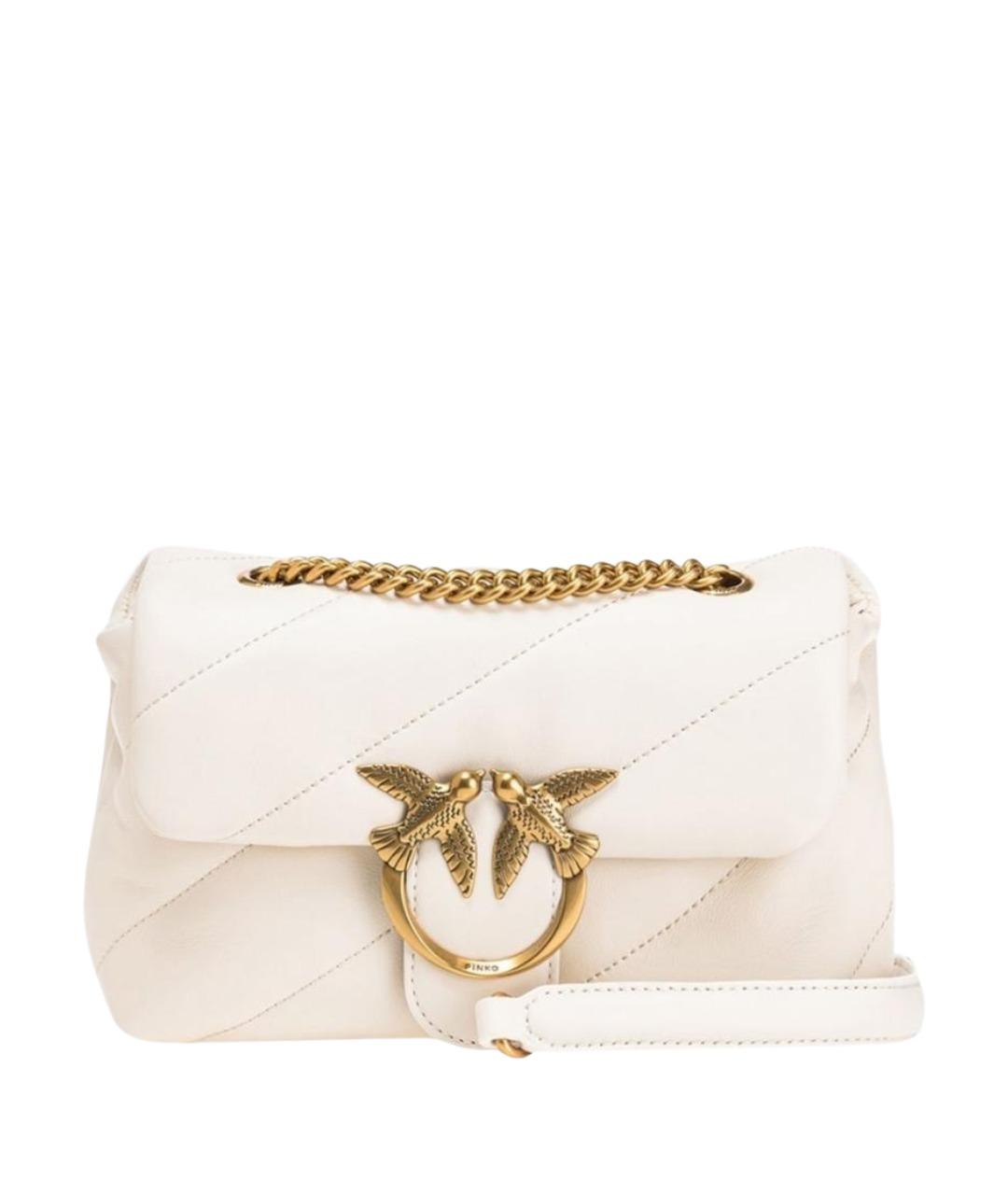 PINKO Белая кожаная сумка через плечо, фото 1