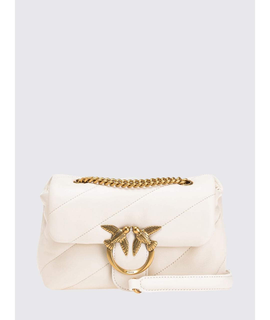 PINKO Белая кожаная сумка через плечо, фото 4