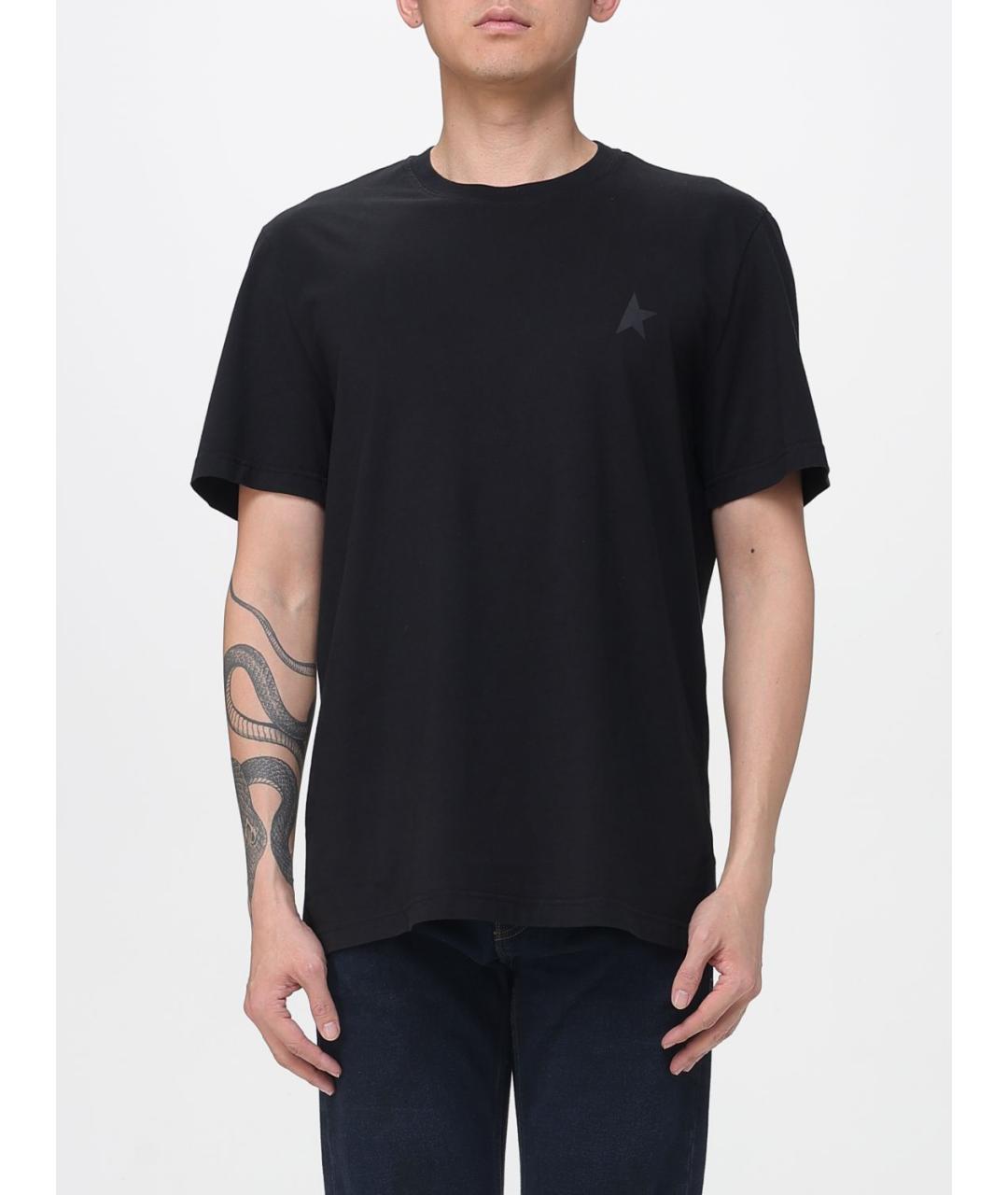 GOLDEN GOOSE DELUXE BRAND Черная хлопковая футболка, фото 4