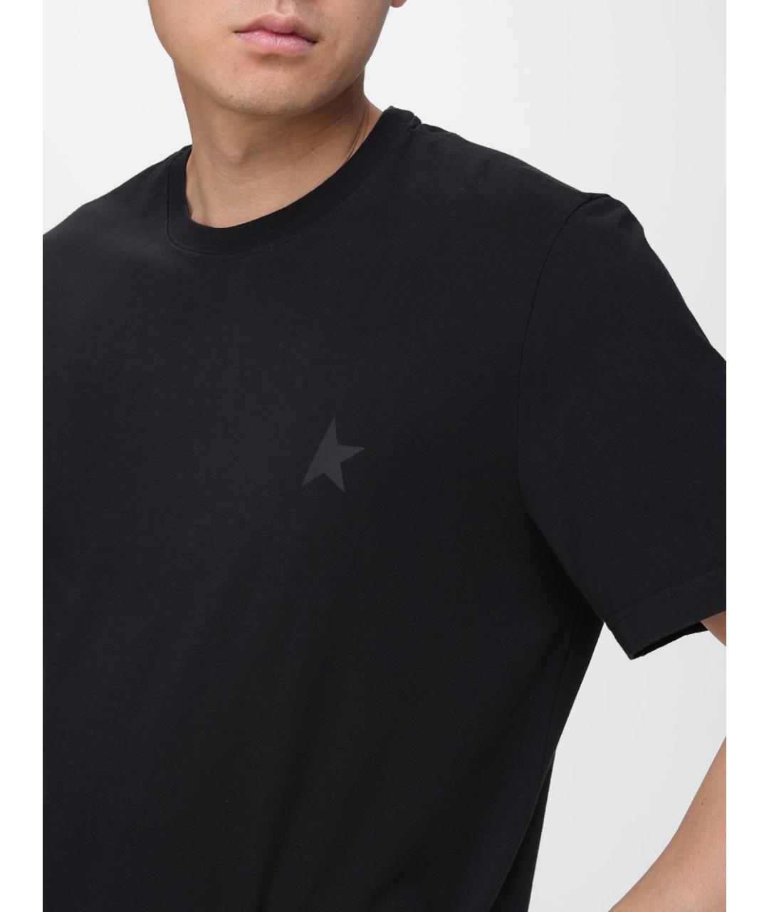 GOLDEN GOOSE DELUXE BRAND Черная хлопковая футболка, фото 3