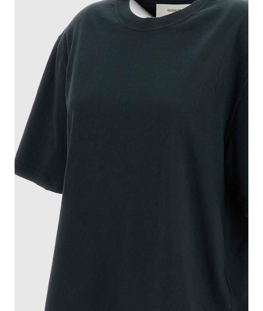 GOLDEN GOOSE DELUXE BRAND Черная хлопковая футболка, фото 4