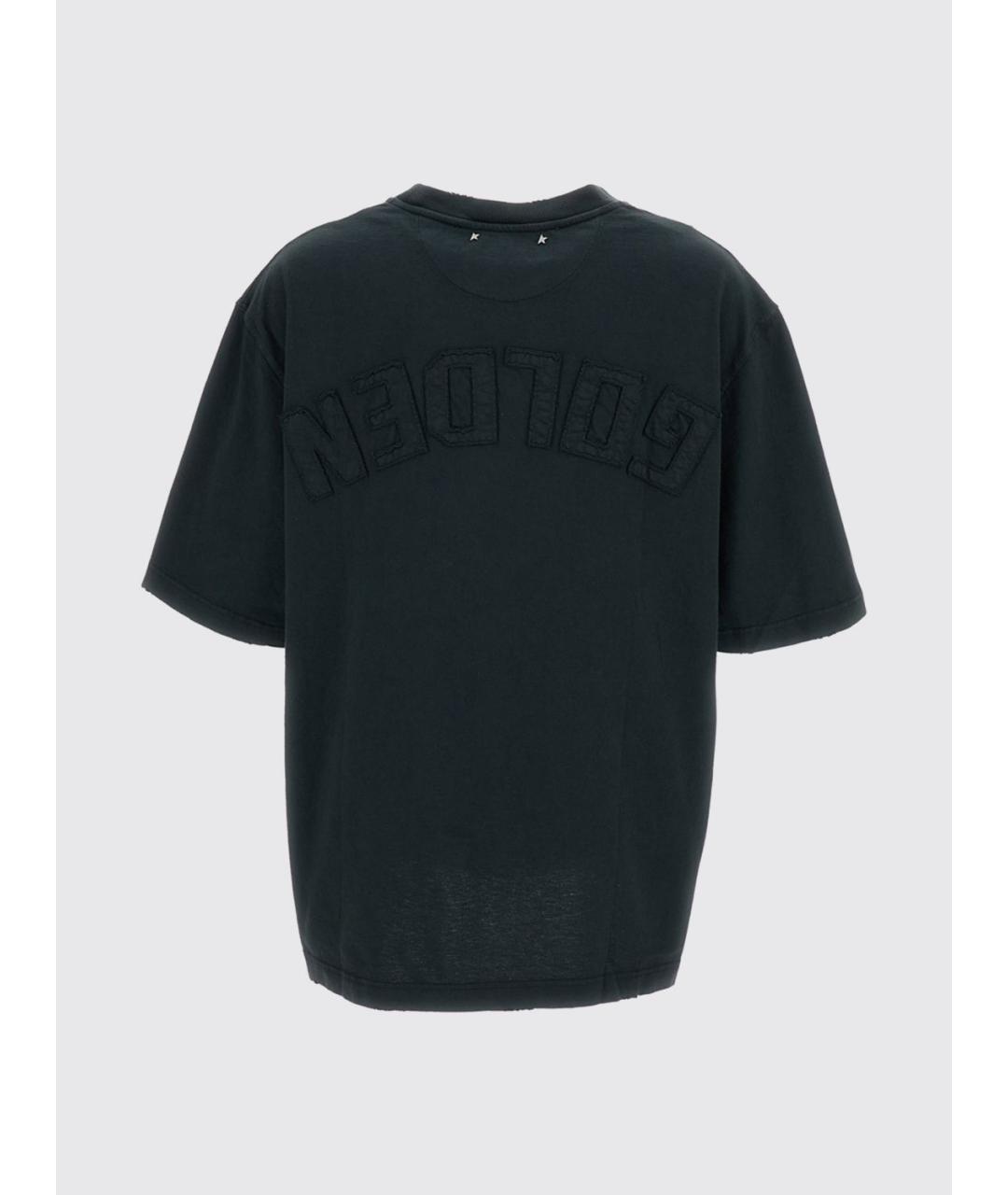 GOLDEN GOOSE DELUXE BRAND Черная хлопковая футболка, фото 2