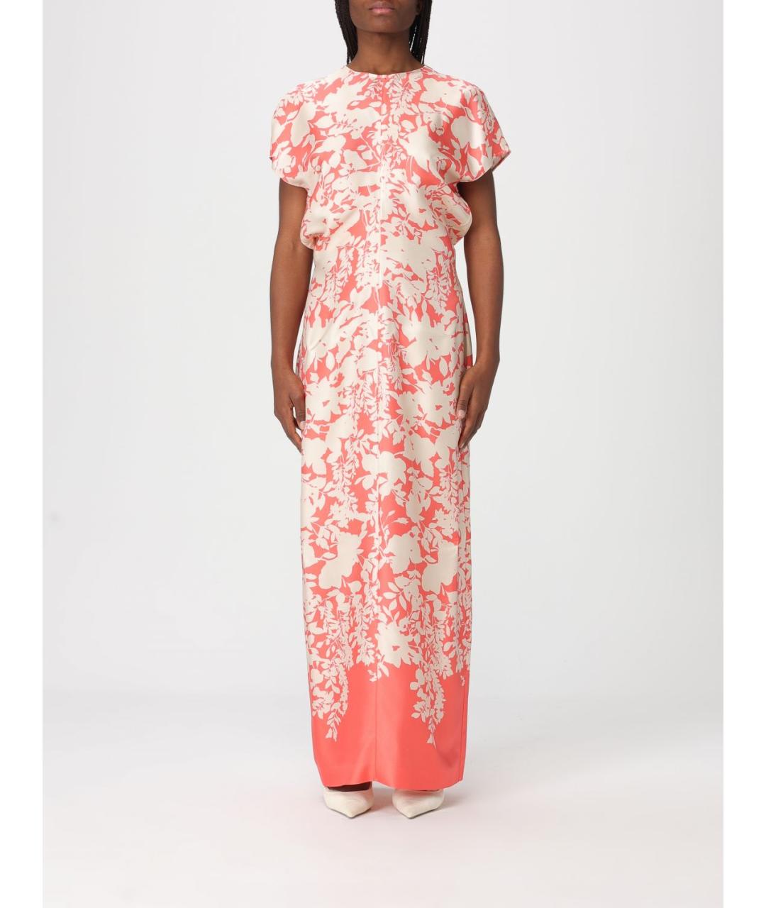 AGNONA Коралловое шелковое коктейльное платье, фото 2