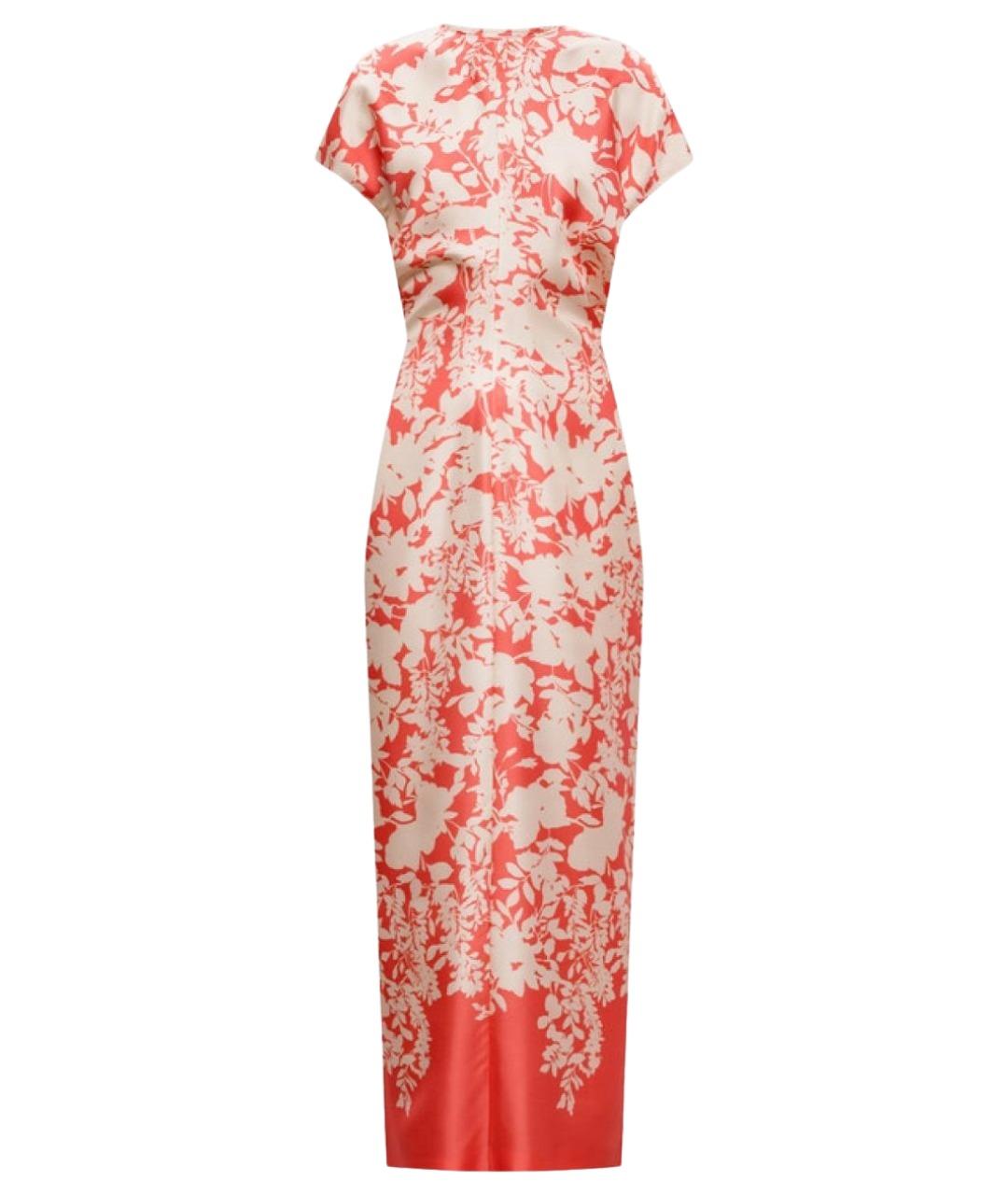 AGNONA Коралловое шелковое коктейльное платье, фото 1