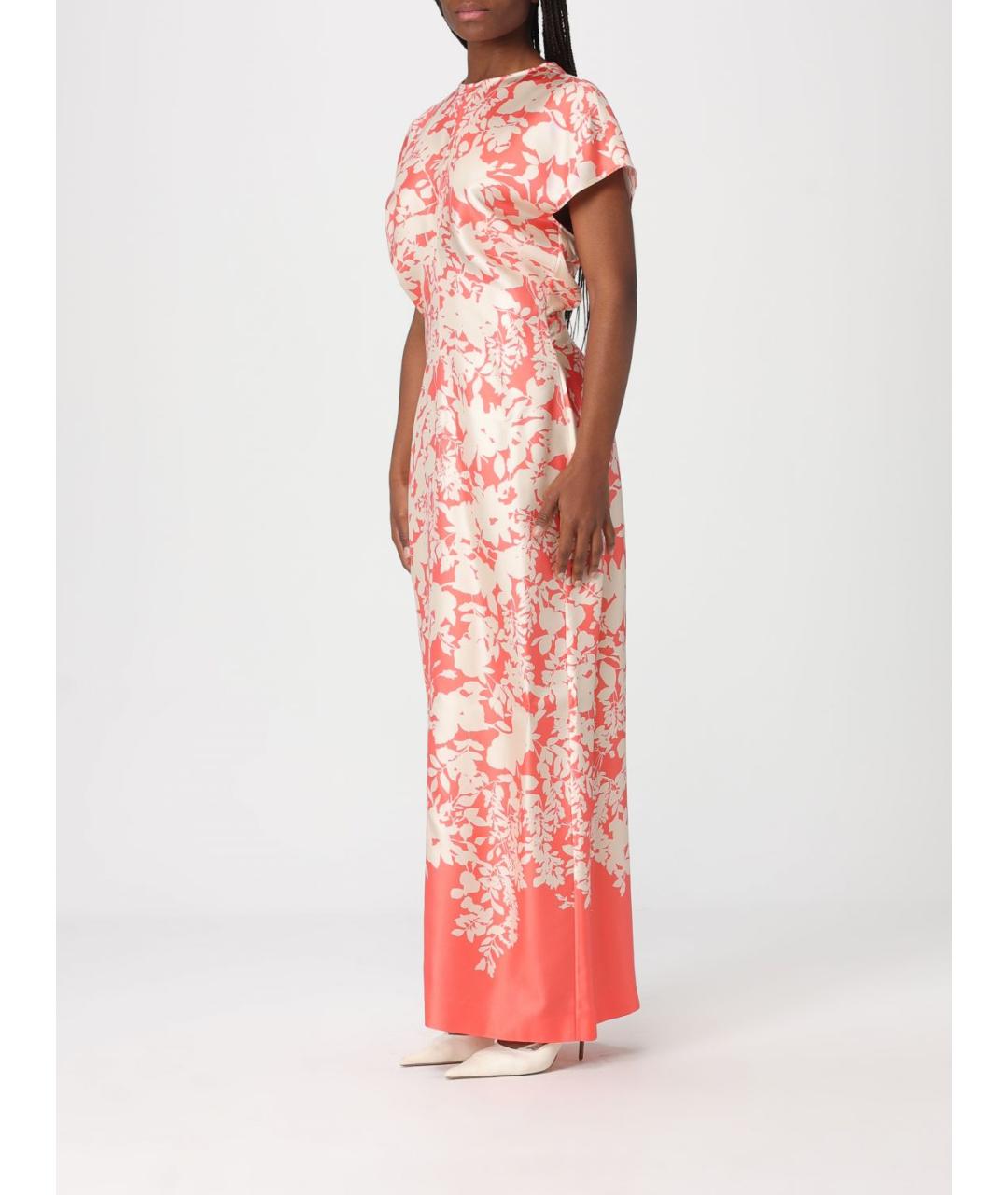 AGNONA Коралловое шелковое коктейльное платье, фото 4