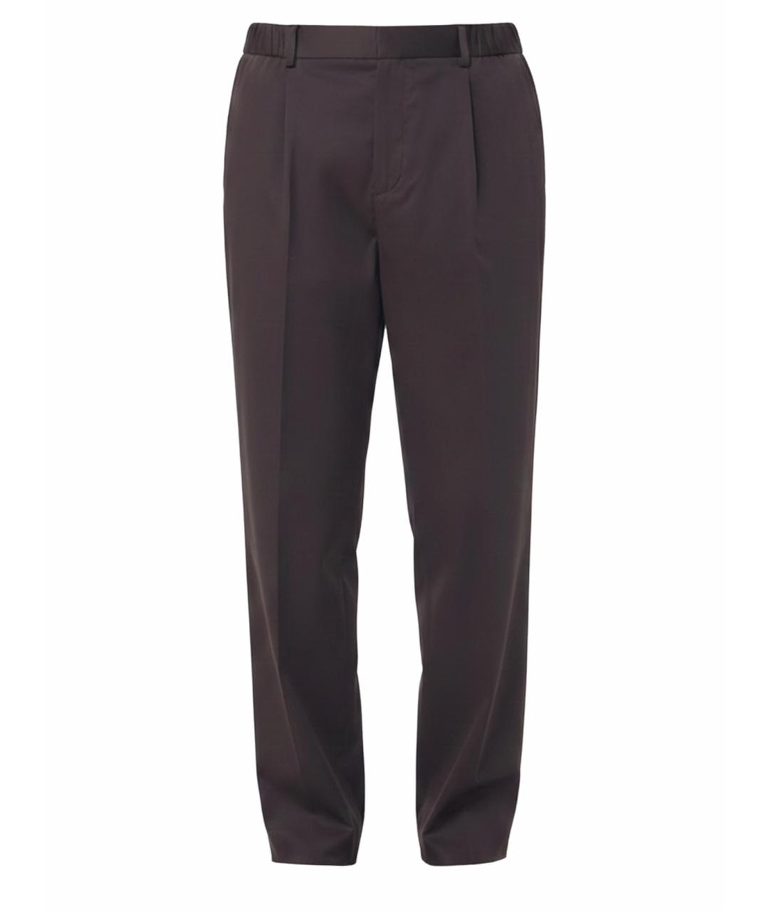 AGNONA Коричневые хлопковые повседневные брюки, фото 1