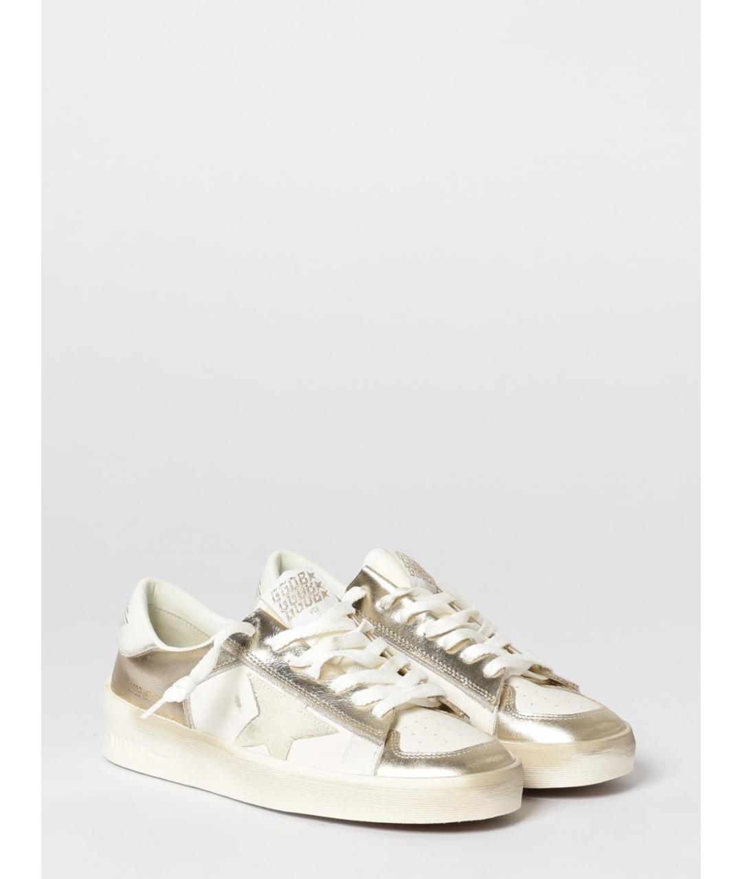 GOLDEN GOOSE DELUXE BRAND Золотые кожаные кеды, фото 2