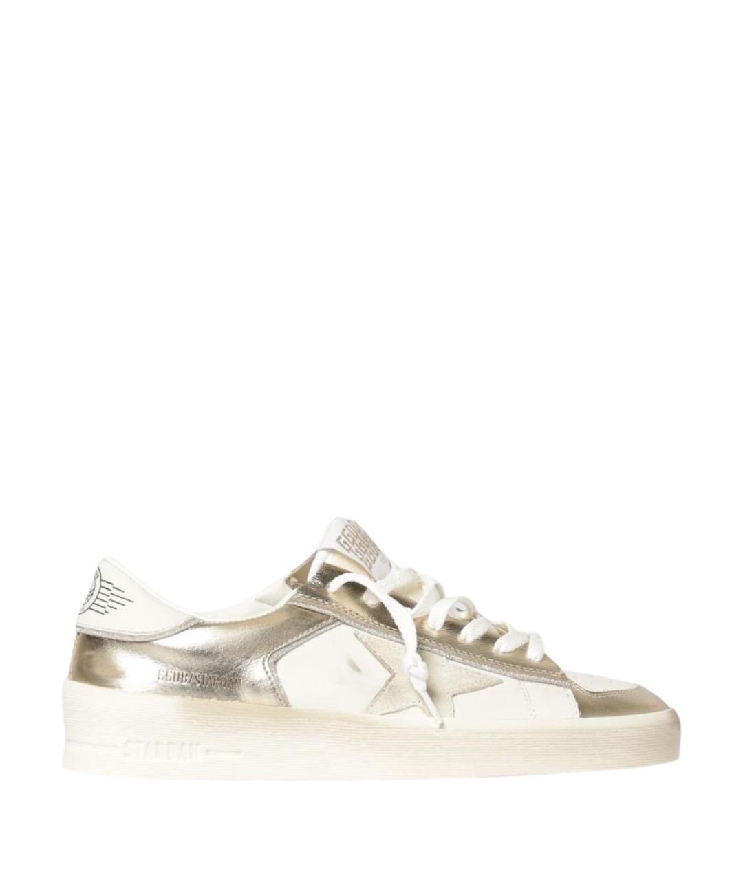 GOLDEN GOOSE DELUXE BRAND Золотые кожаные кеды, фото 1