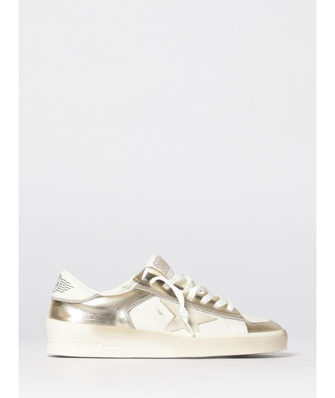 GOLDEN GOOSE DELUXE BRAND Золотые кожаные кеды, фото 4