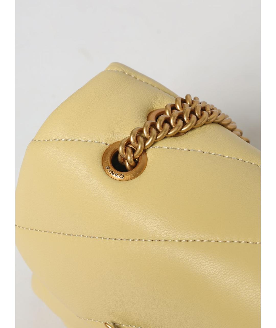 PINKO Желтая кожаная сумка через плечо, фото 3