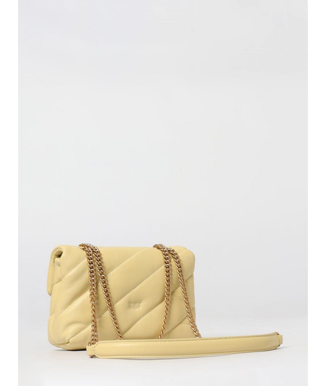 PINKO Желтая кожаная сумка через плечо, фото 2