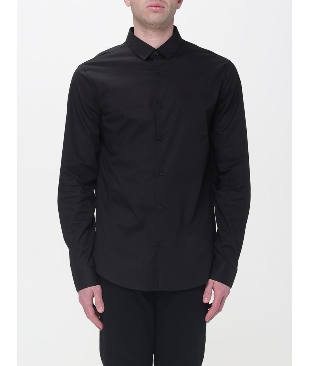 ARMANI EXCHANGE Черная хлопковая кэжуал рубашка, фото 4