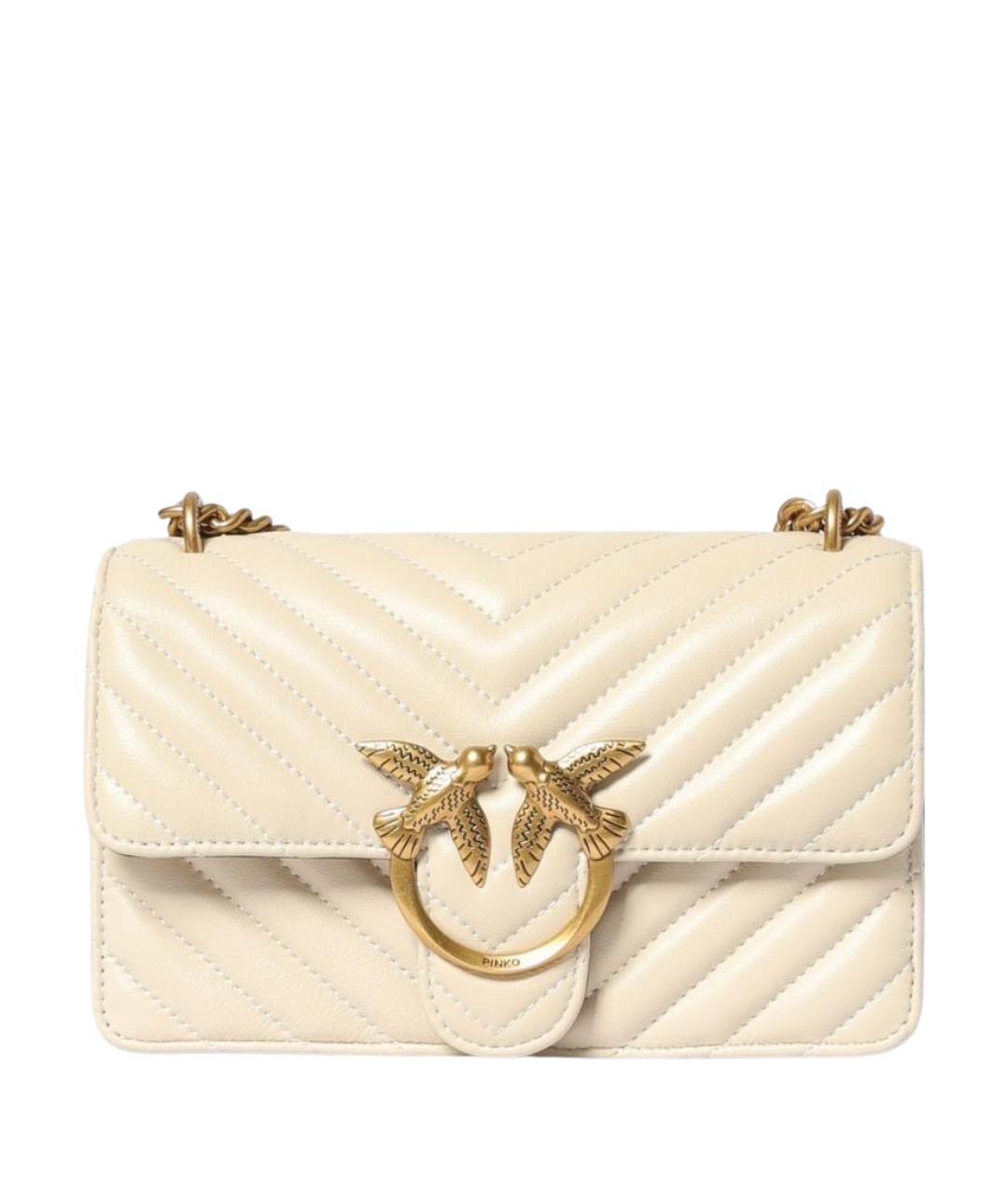 PINKO Белая кожаная сумка через плечо, фото 1