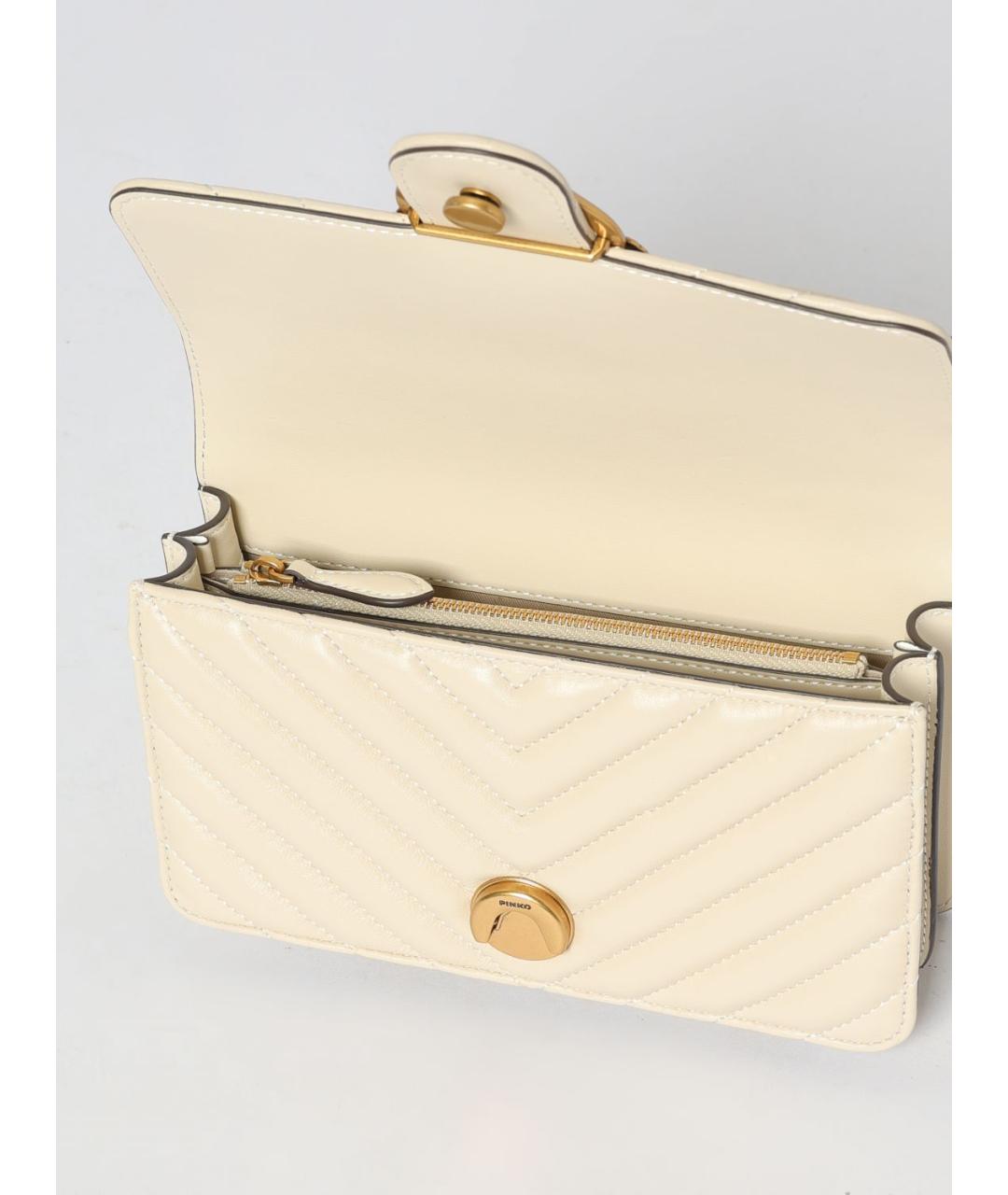 PINKO Белая кожаная сумка через плечо, фото 3