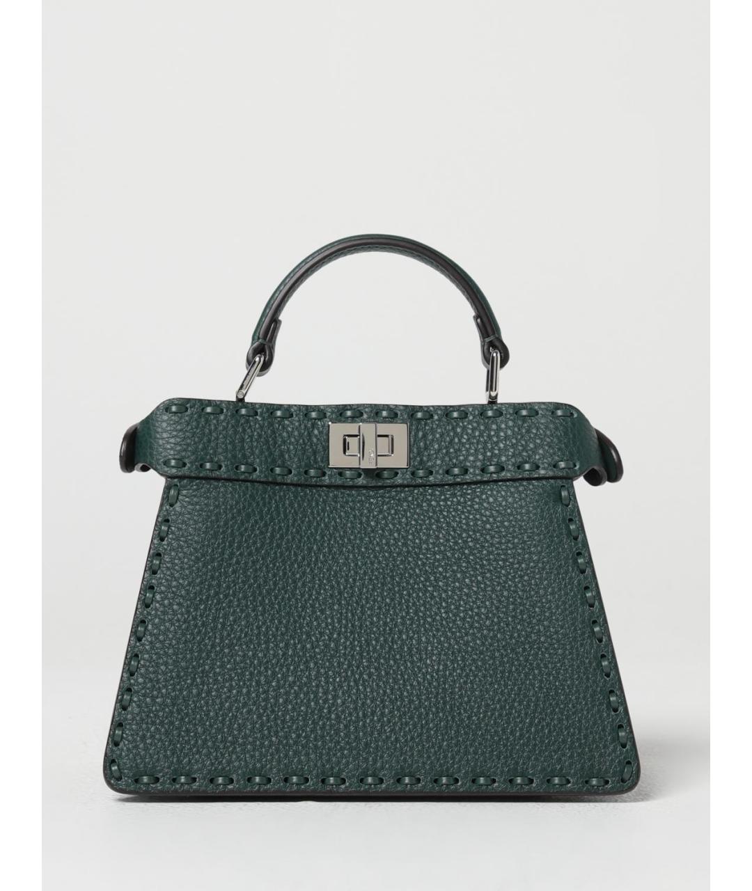 FENDI Зеленая кожаная сумка через плечо, фото 6