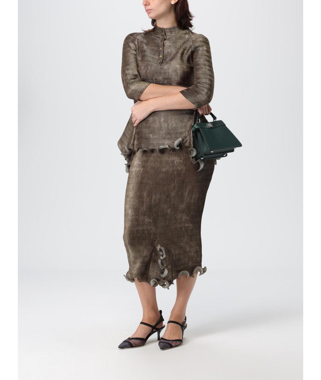 FENDI Зеленая кожаная сумка через плечо, фото 2