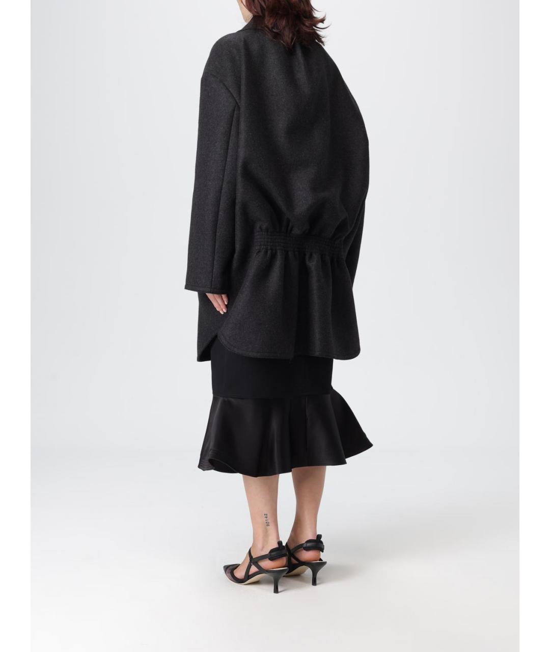 FENDI Антрацитовое шерстяное пальто, фото 4