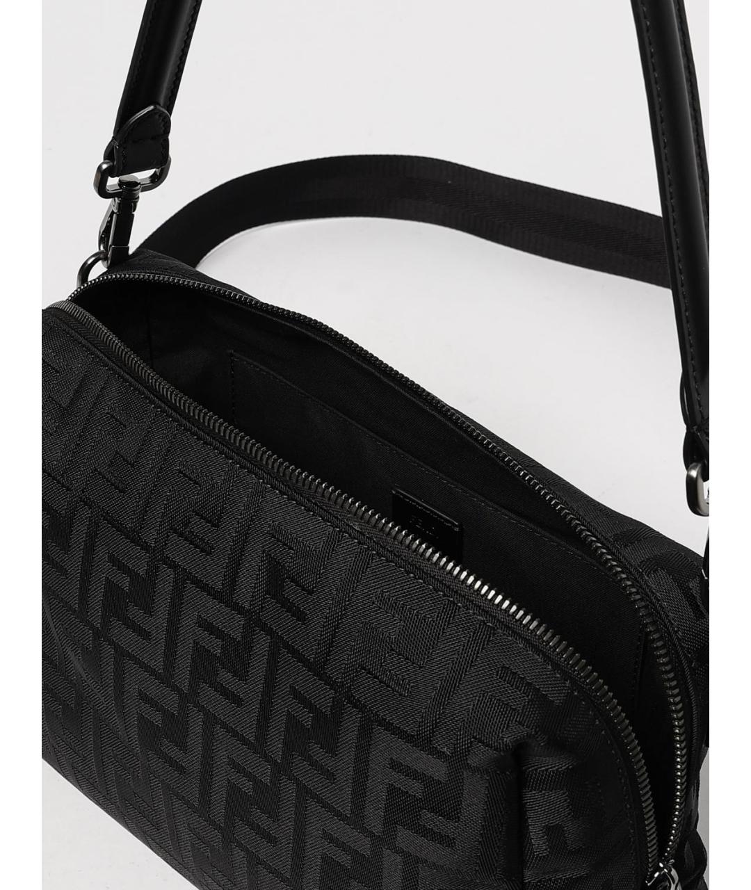 FENDI Черная синтетическая сумка на плечо, фото 5