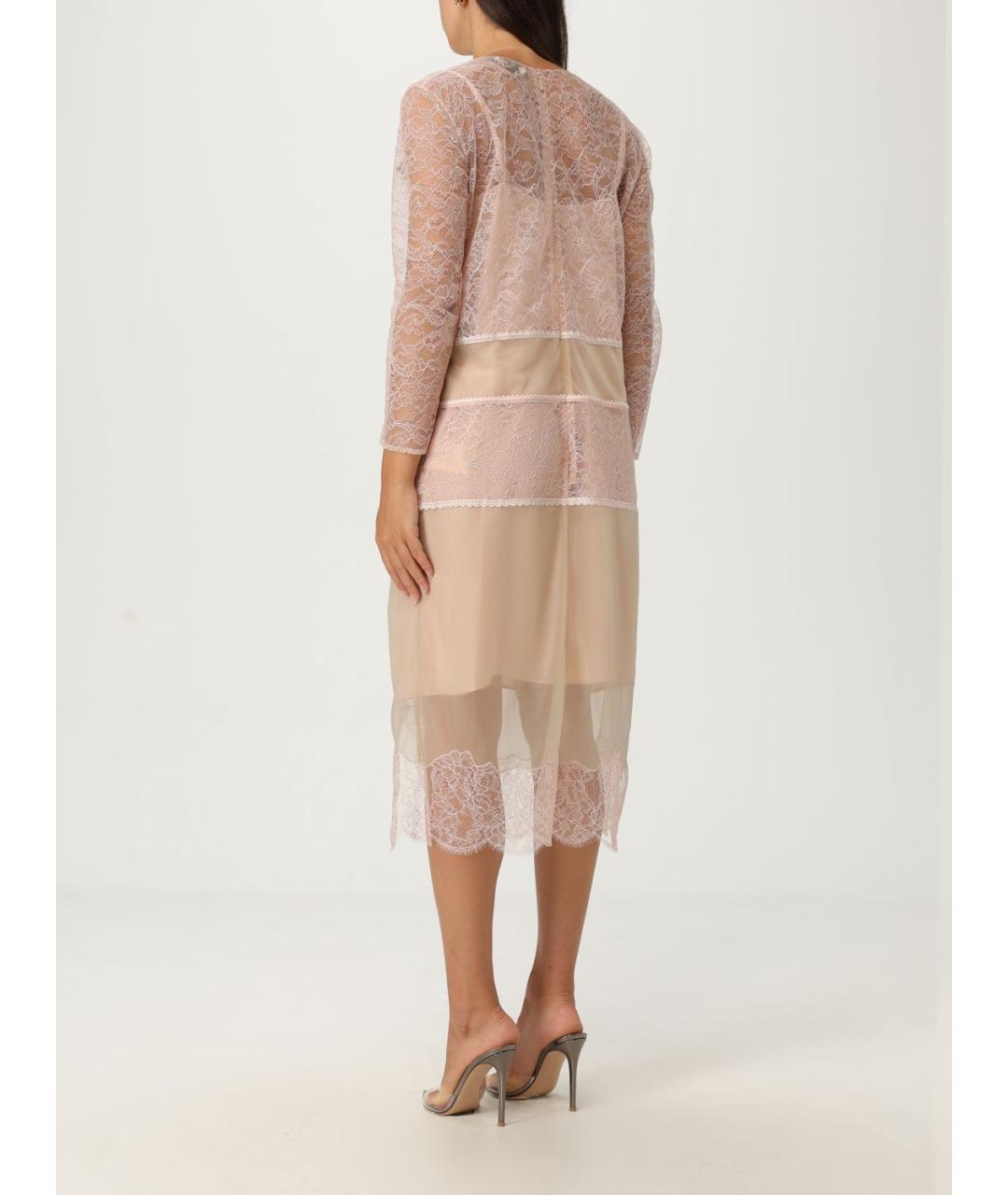 FENDI Бежевое вискозное повседневное платье, фото 4