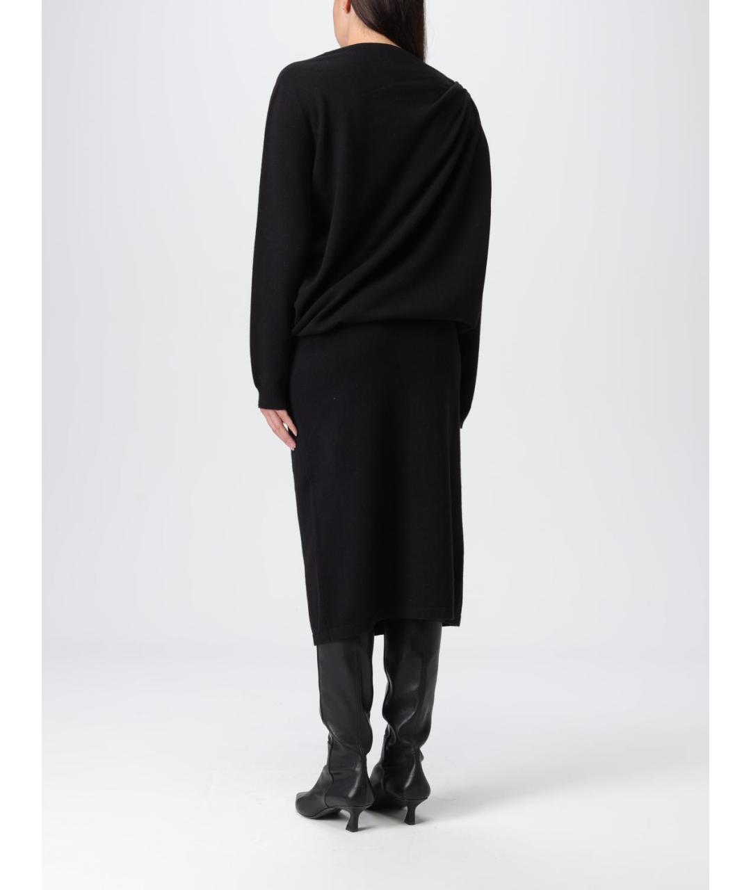 FABIANA FILIPPI Черное шерстяное повседневное платье, фото 2