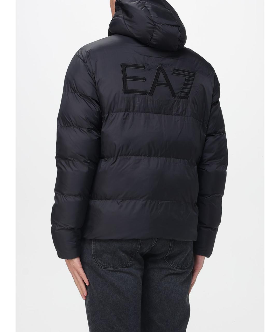 EA7 Черный полиамидовый пуховик, фото 2