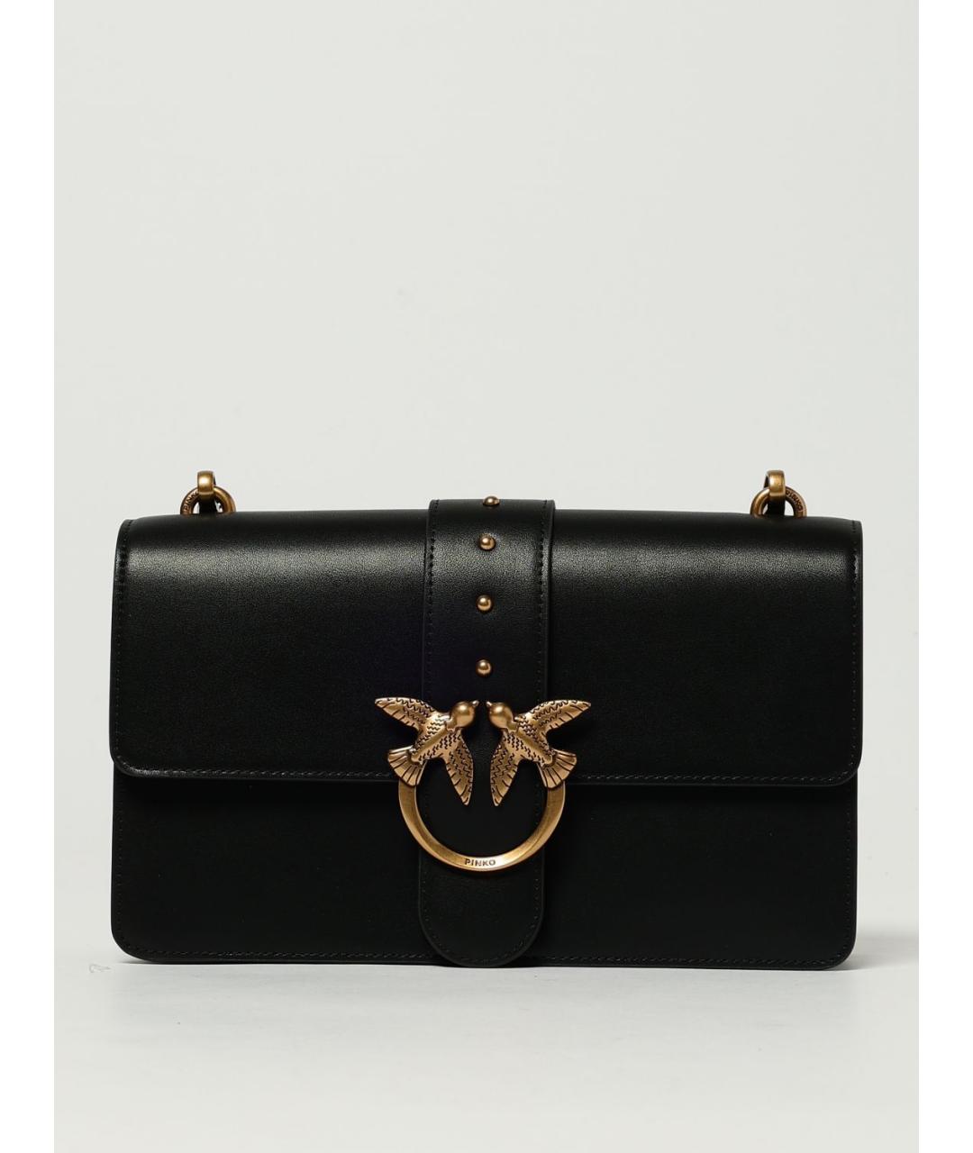 PINKO Черная кожаная сумка через плечо, фото 4