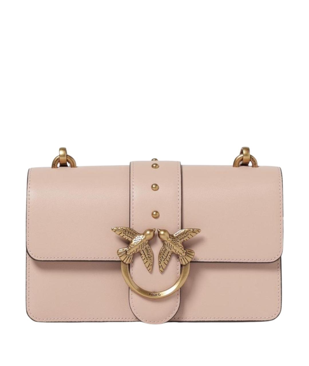 PINKO Бежевая кожаная сумка через плечо, фото 1