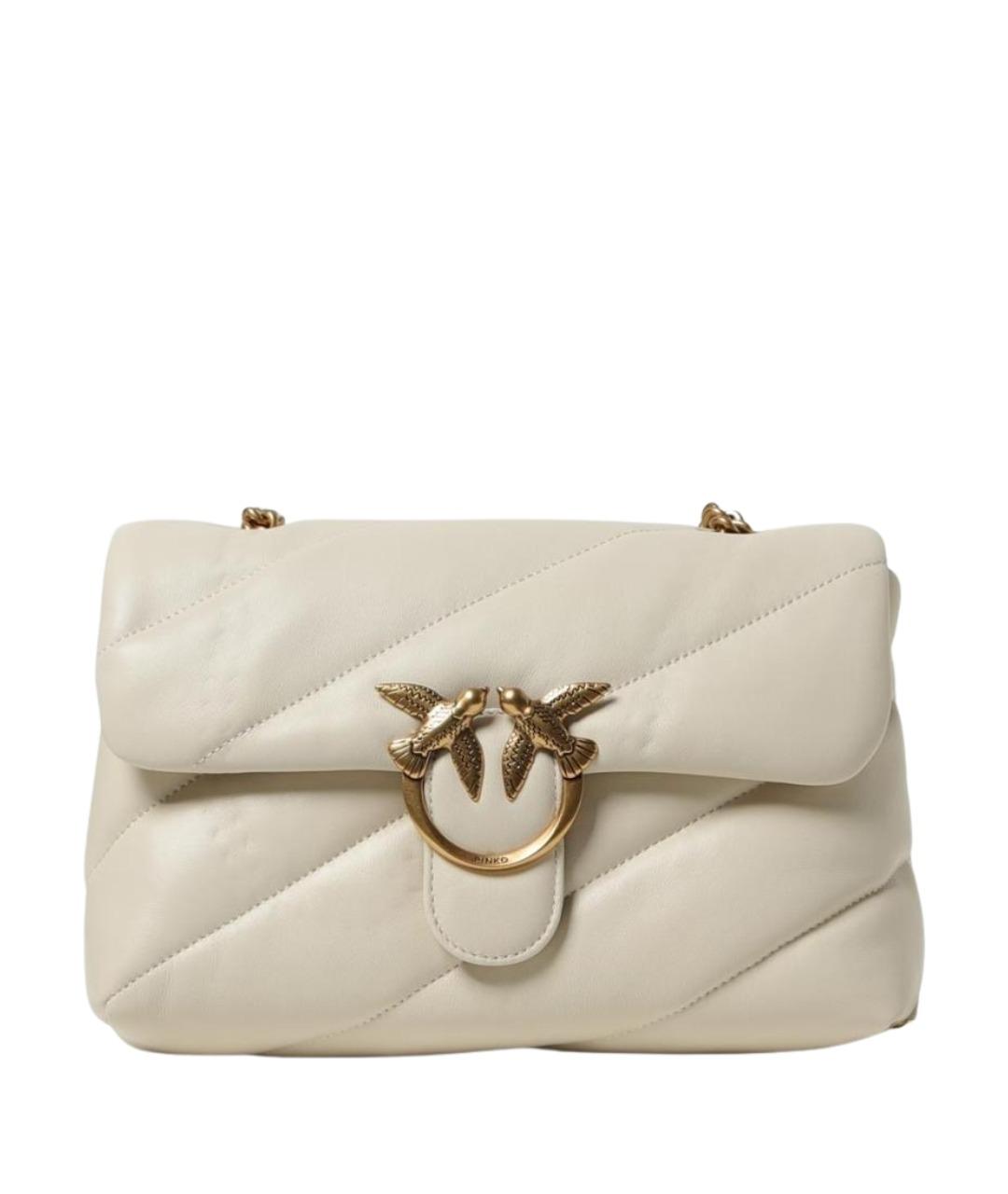 PINKO Белая кожаная сумка через плечо, фото 1