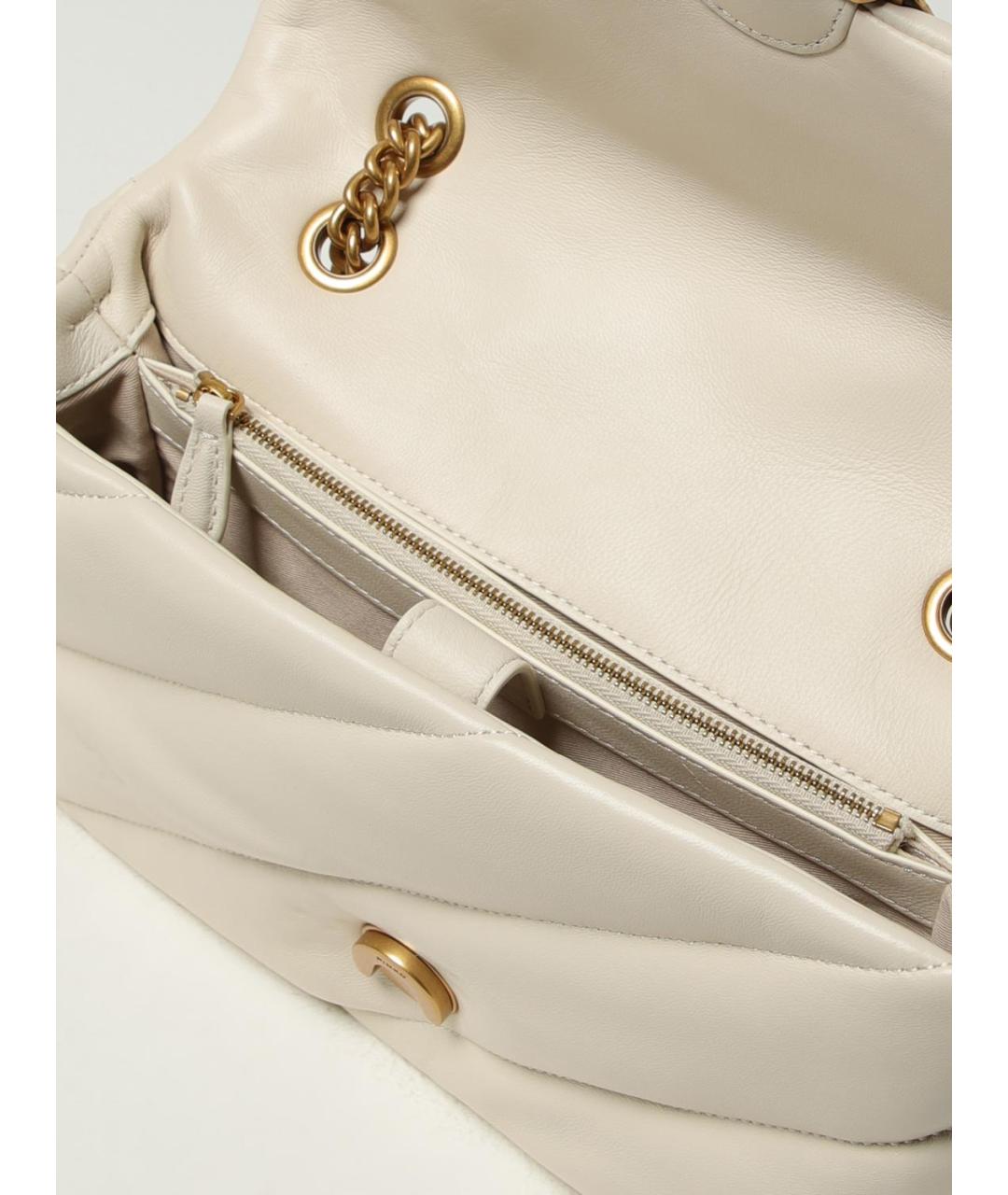 PINKO Белая кожаная сумка через плечо, фото 3