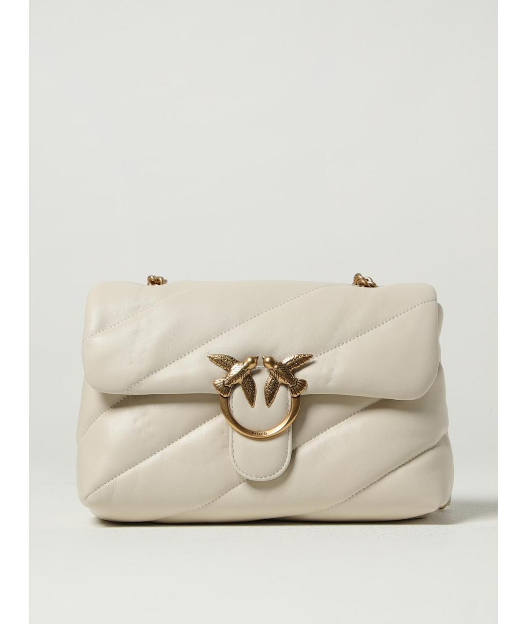 PINKO Белая кожаная сумка через плечо, фото 4