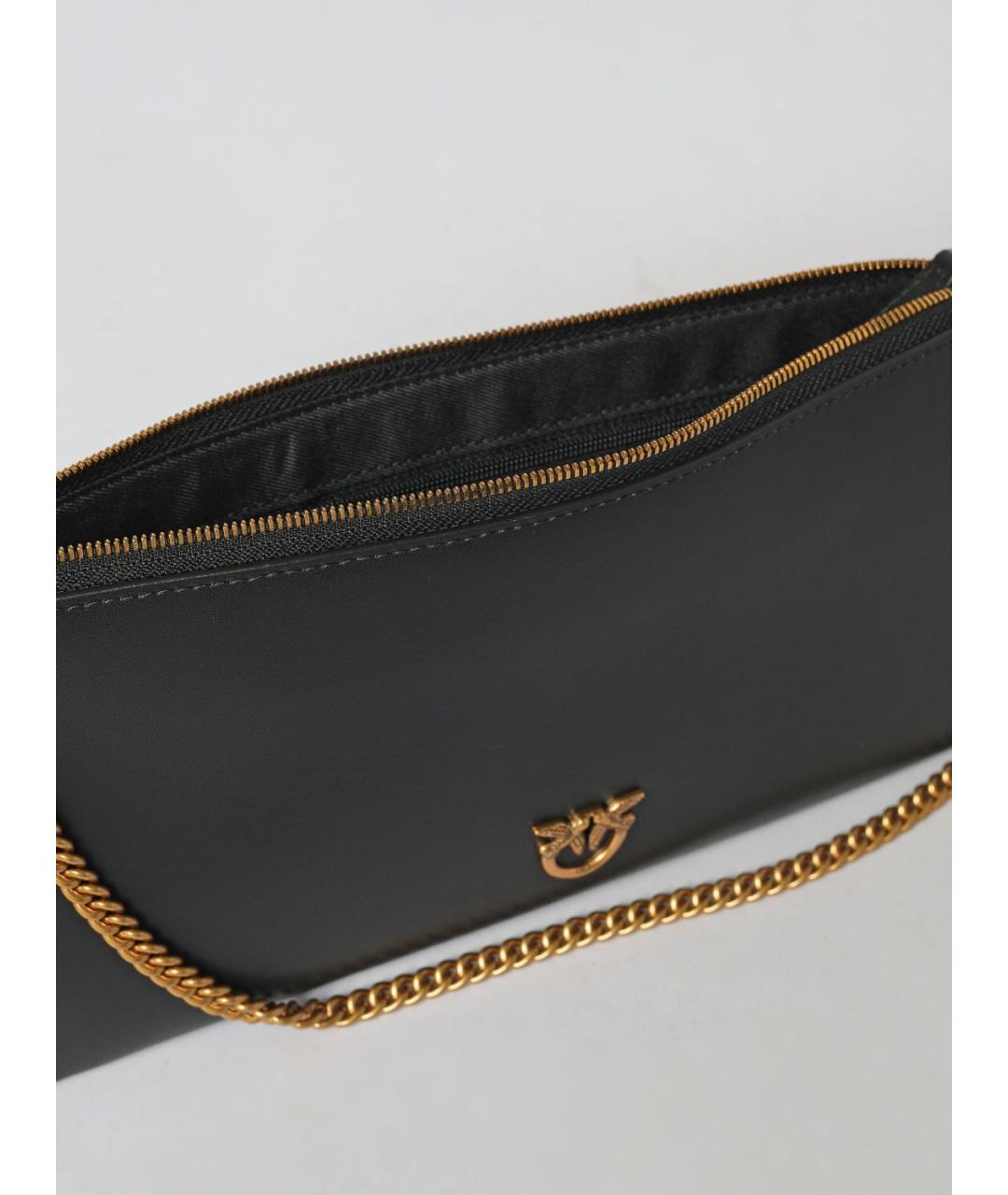 PINKO Черная кожаная сумка через плечо, фото 3