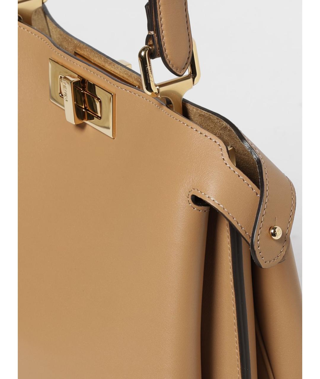 FENDI Коричневая кожаная сумка через плечо, фото 4