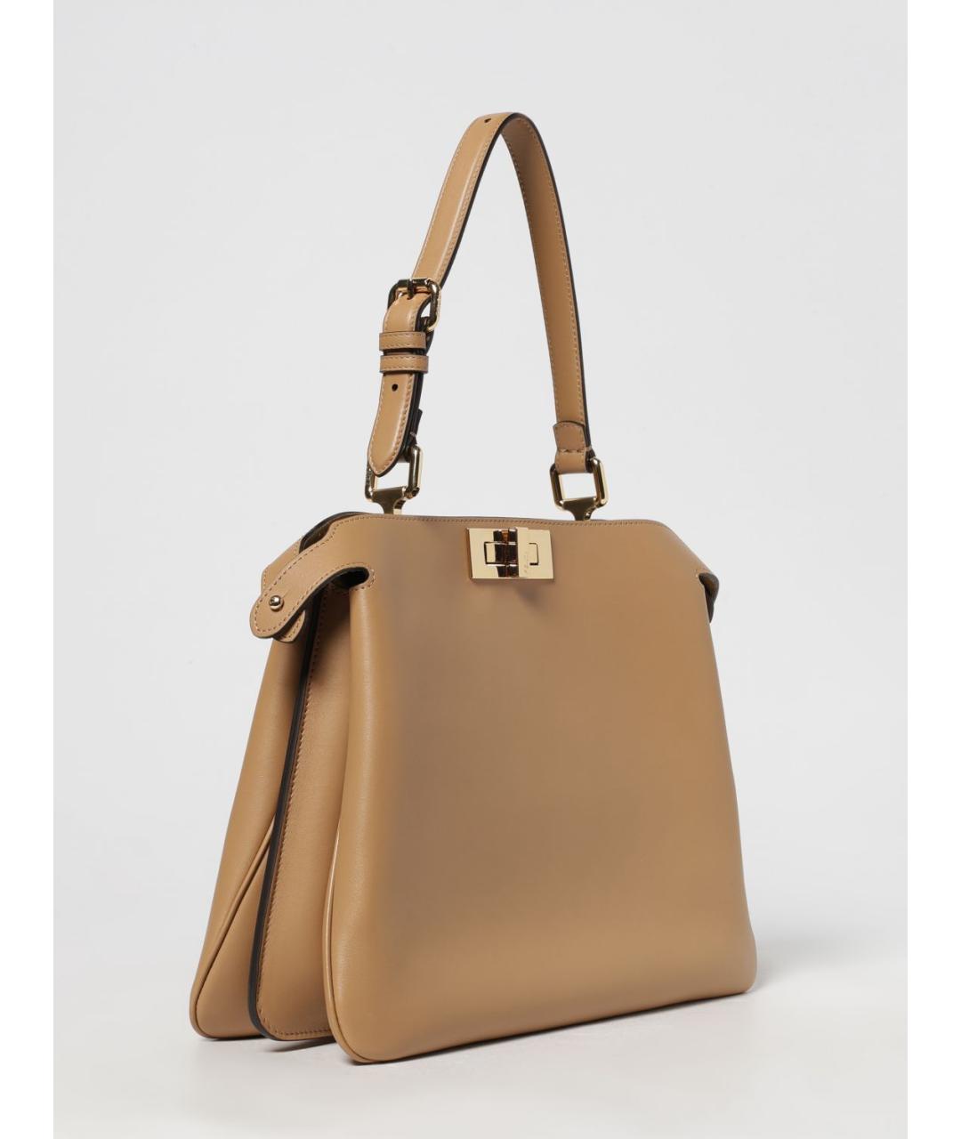 FENDI Коричневая кожаная сумка через плечо, фото 3