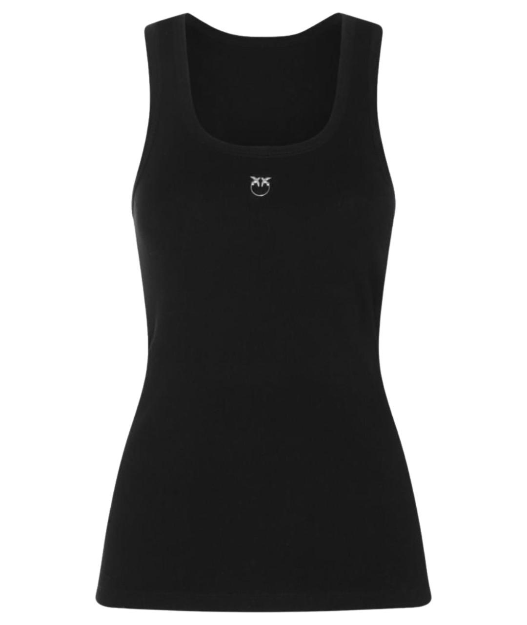 PINKO Черная хлопковая майка, фото 1