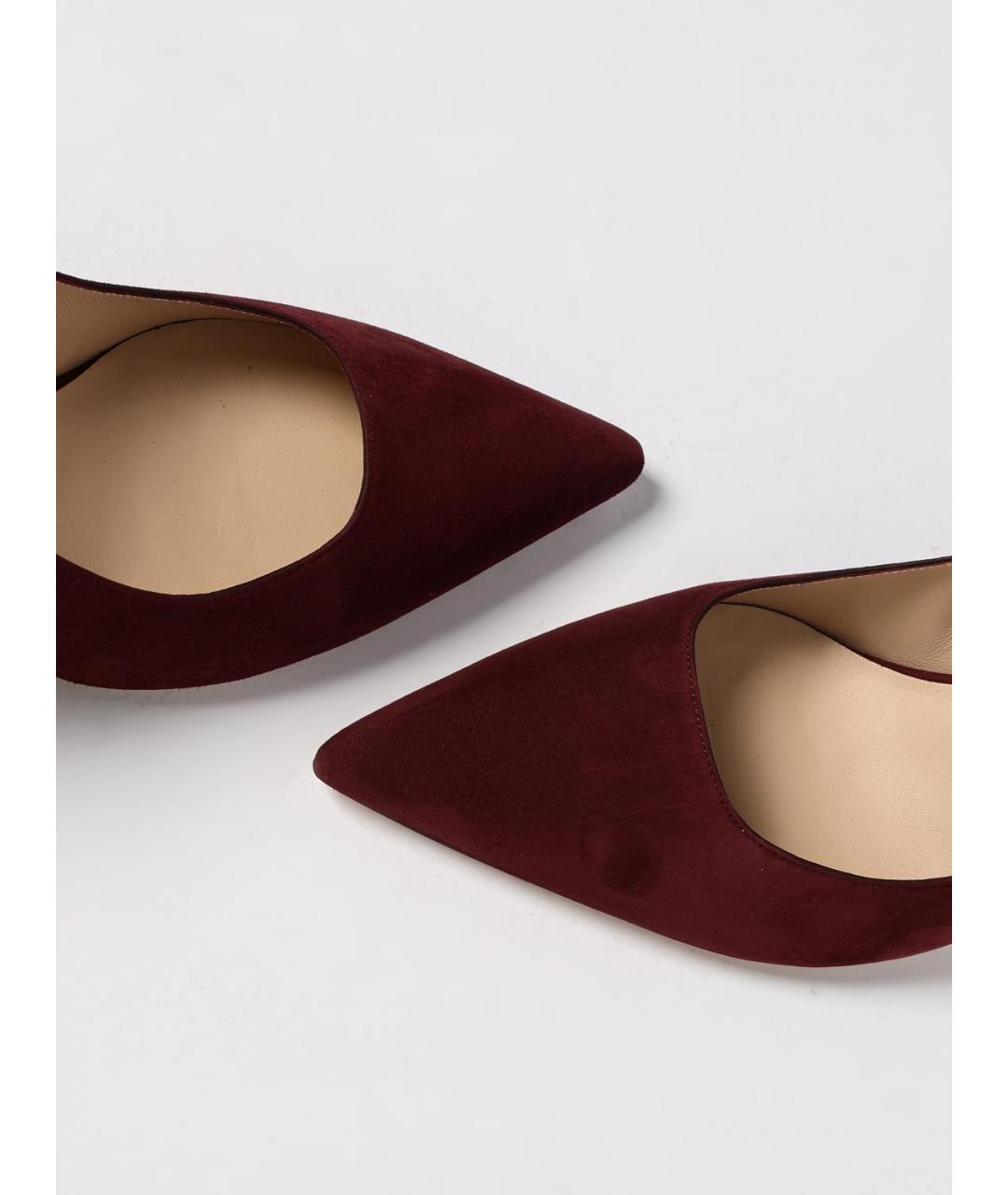 STUART WEITZMAN Бордовые замшевые туфли, фото 4