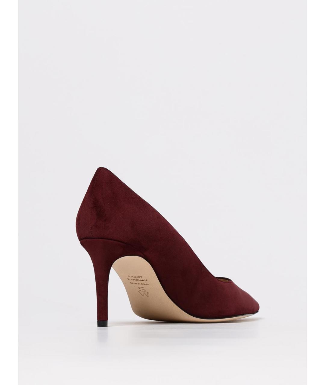 STUART WEITZMAN Бордовые замшевые туфли, фото 3
