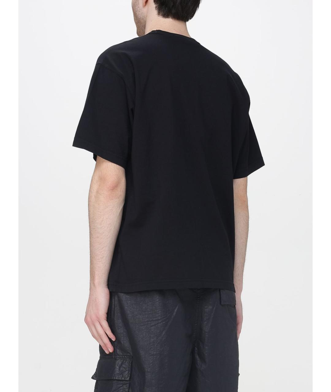 STONE ISLAND Черная хлопковая футболка, фото 4