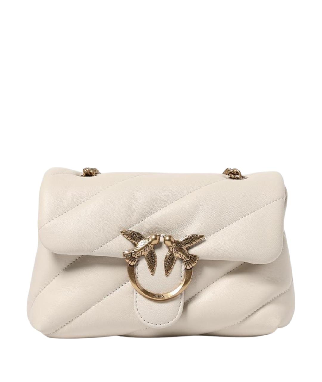 PINKO Белая кожаная сумка через плечо, фото 1