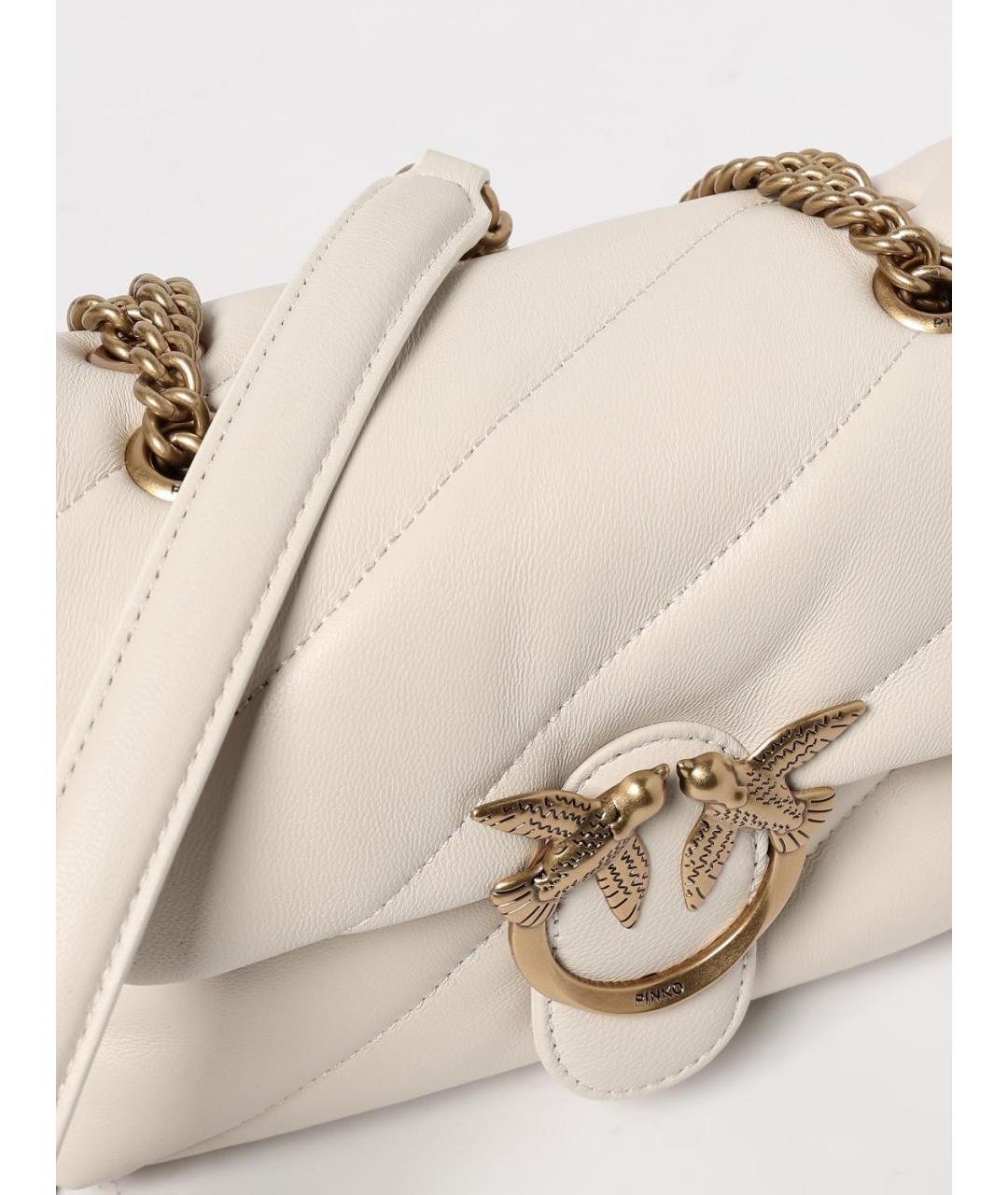 PINKO Белая кожаная сумка через плечо, фото 3