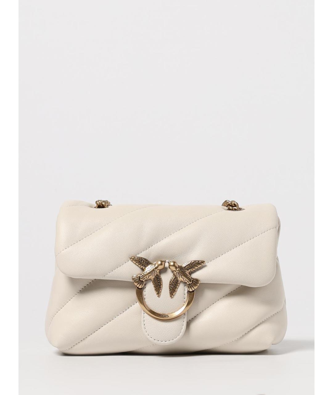 PINKO Белая кожаная сумка через плечо, фото 4