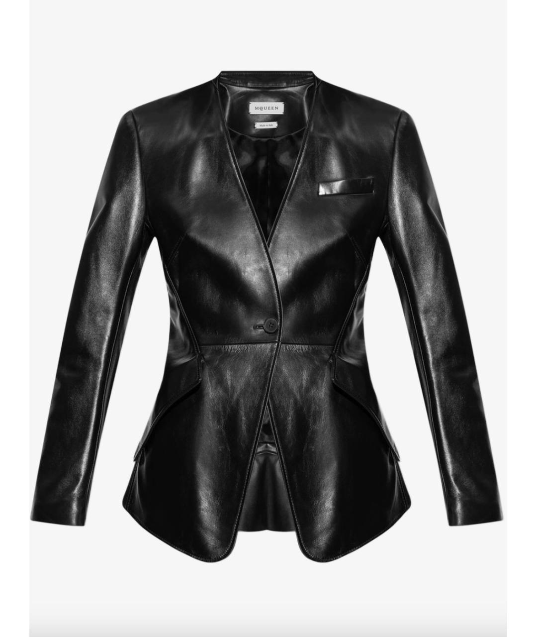 ALEXANDER MCQUEEN Черный кожаный жакет/пиджак, фото 7