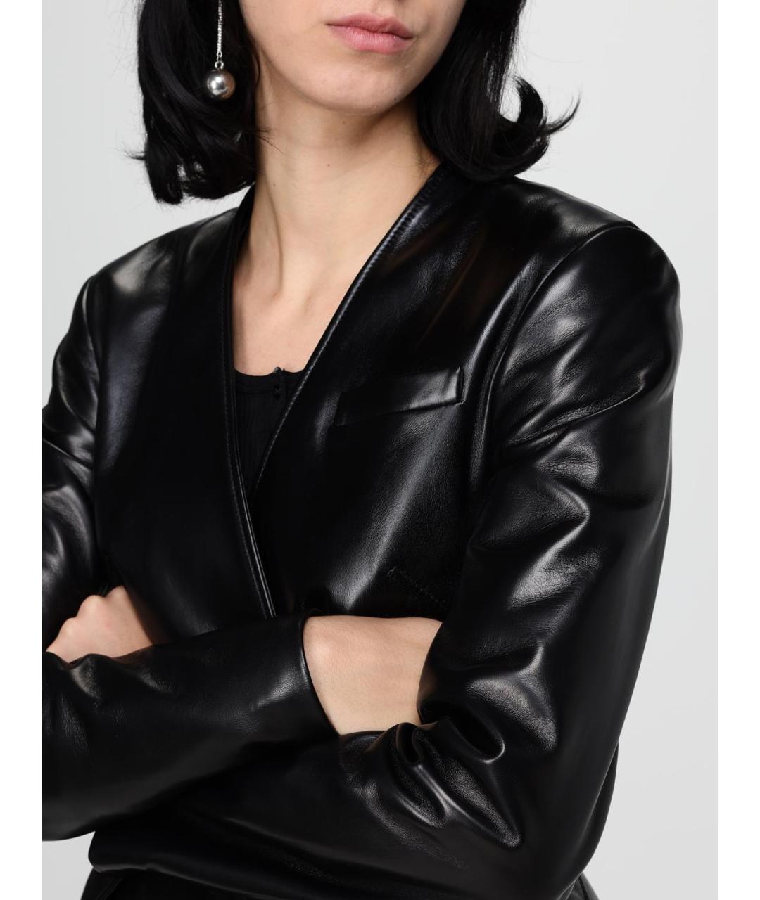 ALEXANDER MCQUEEN Черный кожаный жакет/пиджак, фото 6