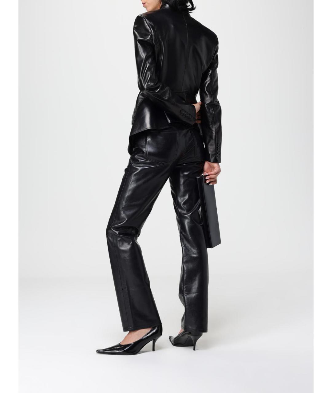 ALEXANDER MCQUEEN Черный кожаный жакет/пиджак, фото 3