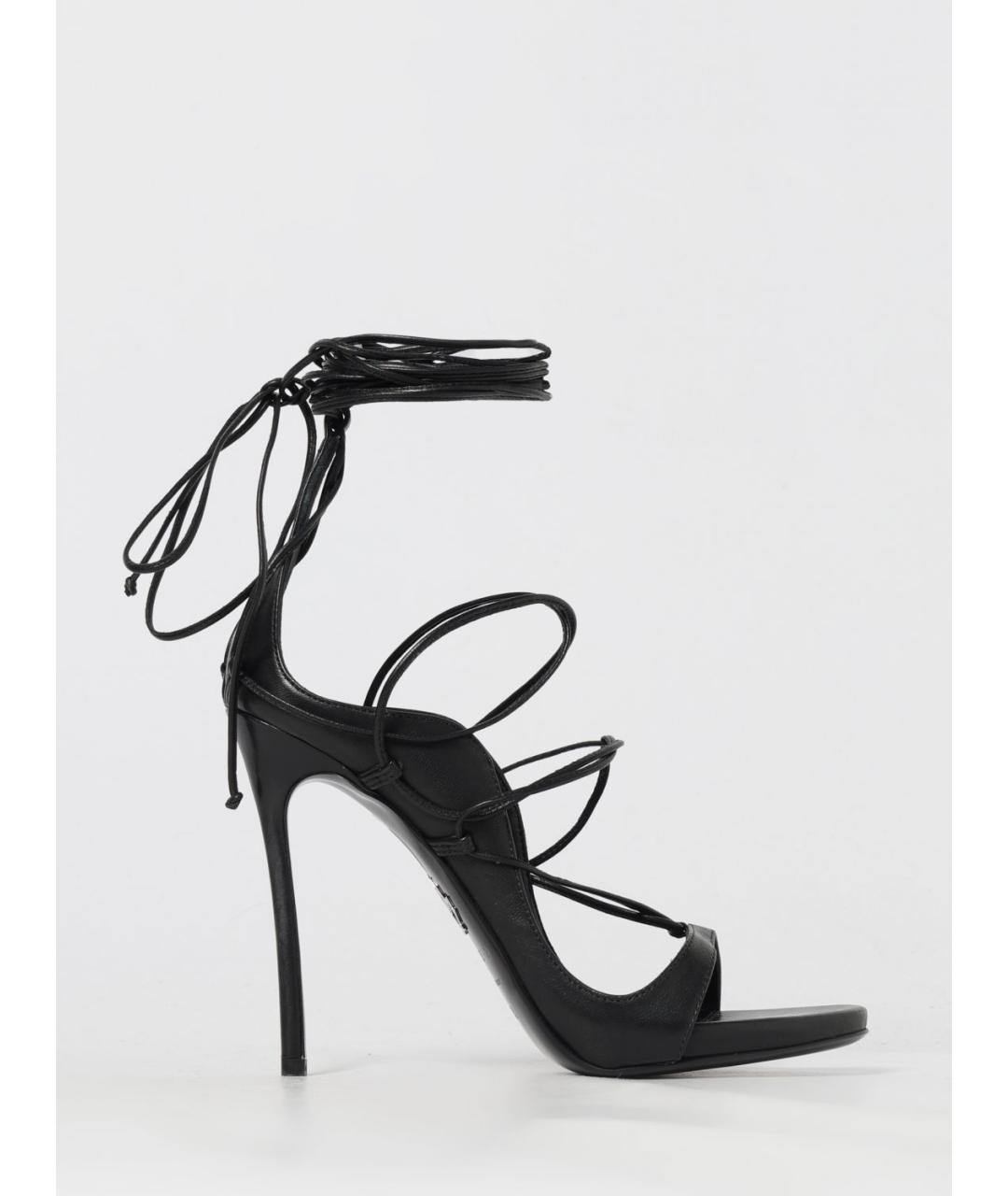 DSQUARED2 Черные кожаные босоножки, фото 4